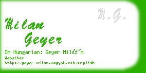 milan geyer business card